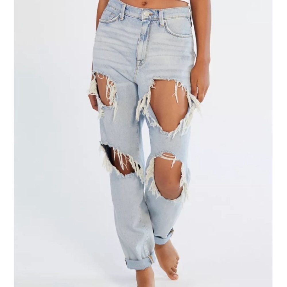 BDG Urban Outfitters Mom High Waisted Distressed Jeans